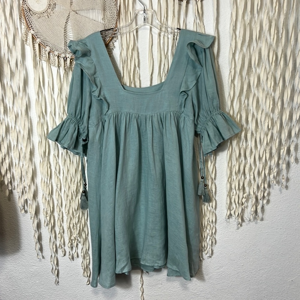 Spell Mint Green Ruffled Mini Dress - Picture 6 of 14